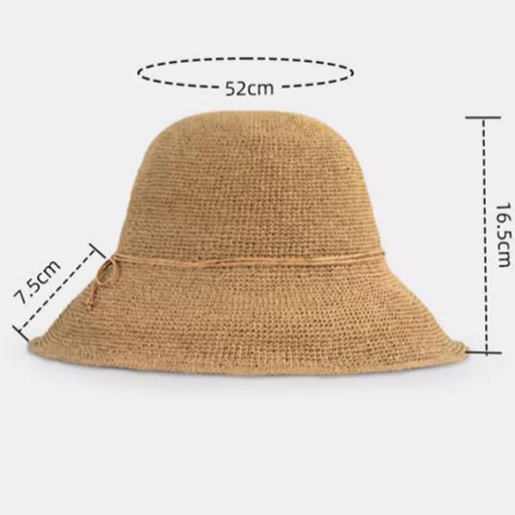 Solid-color straw sun hat - Image 2