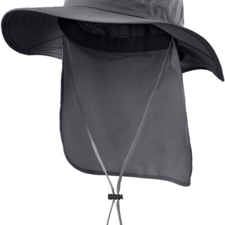 Mesh wide-brim bucket hat