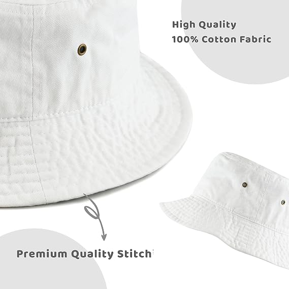 Cotton Packable Bucket Sun Hat Unisex Fisherman - Image 2